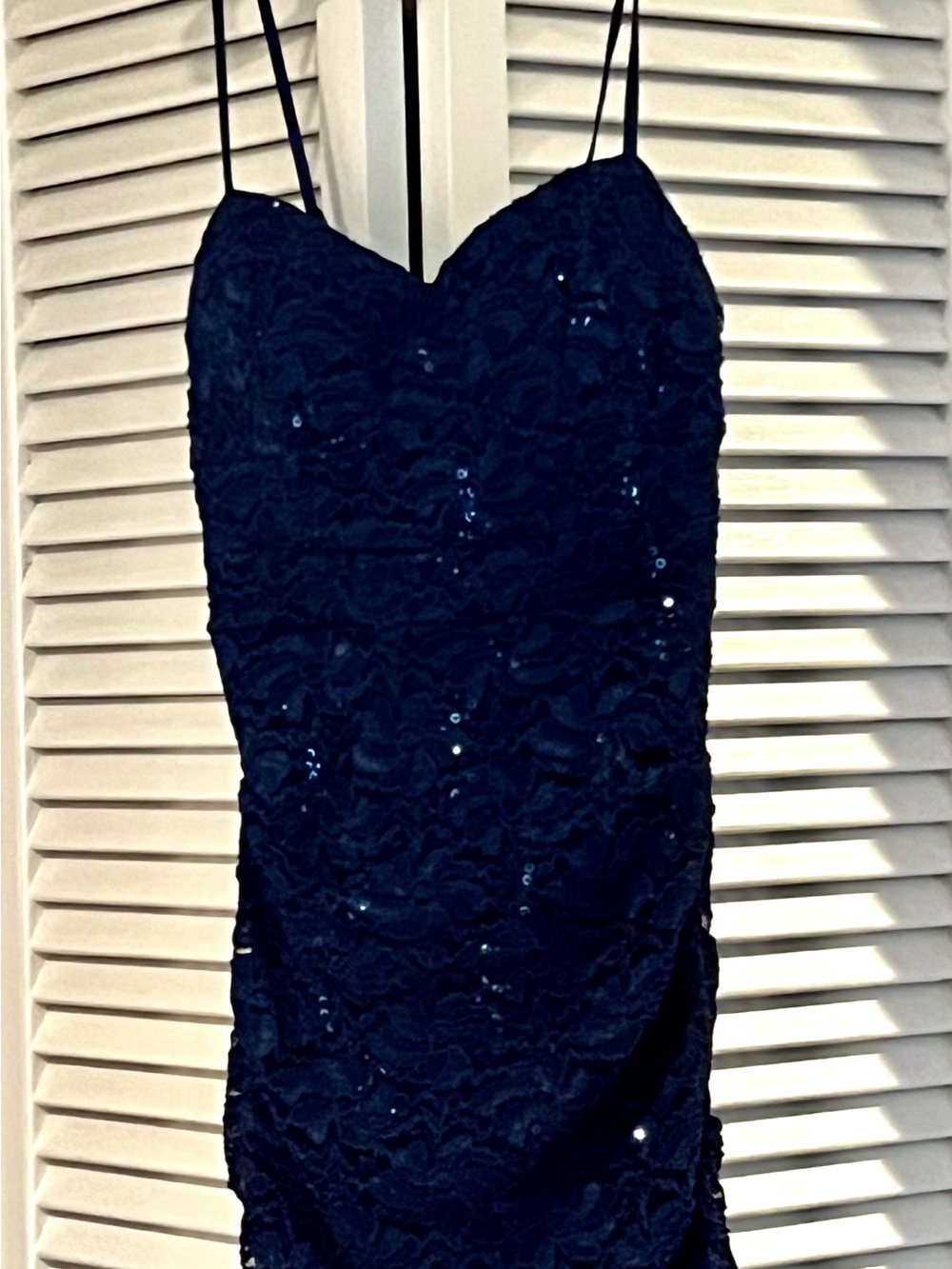 Love Reign Navy Lace Sequin Mini Dress